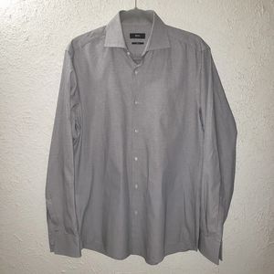 EUC Boss by Hugo Boss Sz M (41 / 16) Slim Fit Men's Gray Button Down Dress Shirt